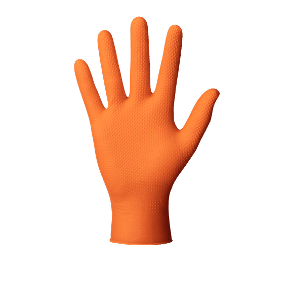 Ideall Grip Orange Ideall Grip Orange 7mm Thick Nitrile Gloves Size L - Box 50 - Image 1