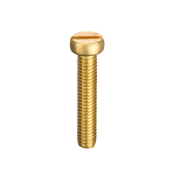 Brass_Slotted_Cheese_Head_Machine_Screw_DIN_84_9 M2x10 Brass Slot Cheese Head Machine Screw - Image 1
