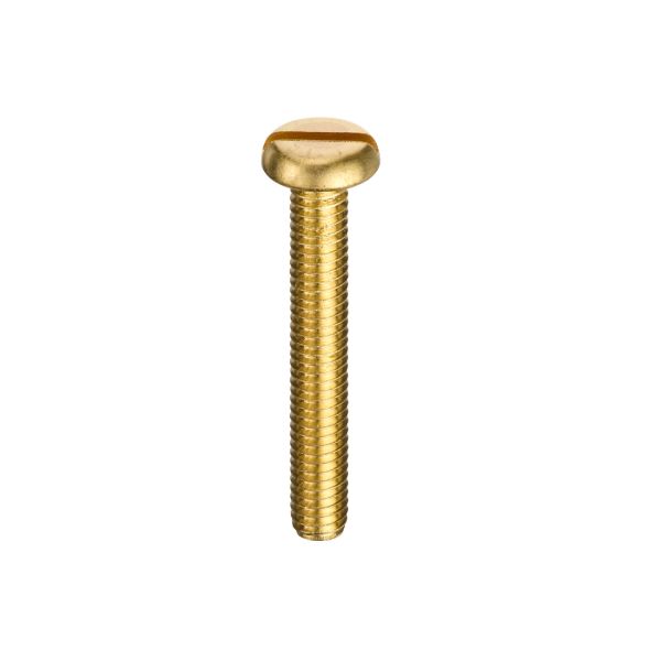 Brass_Slotted_Pan_Head_Machine_Screw_DIN_85_15 M6x40 Brass Slot Pan Head Machine Screw - Image 1