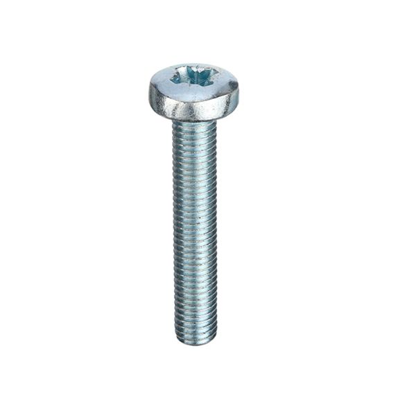 Cross_Rec_Pan_Head_Machine_Screw_DIN_7985_BZP_13 M8x25 Stl Pozi Pan Machine Screw BZP - Image 1