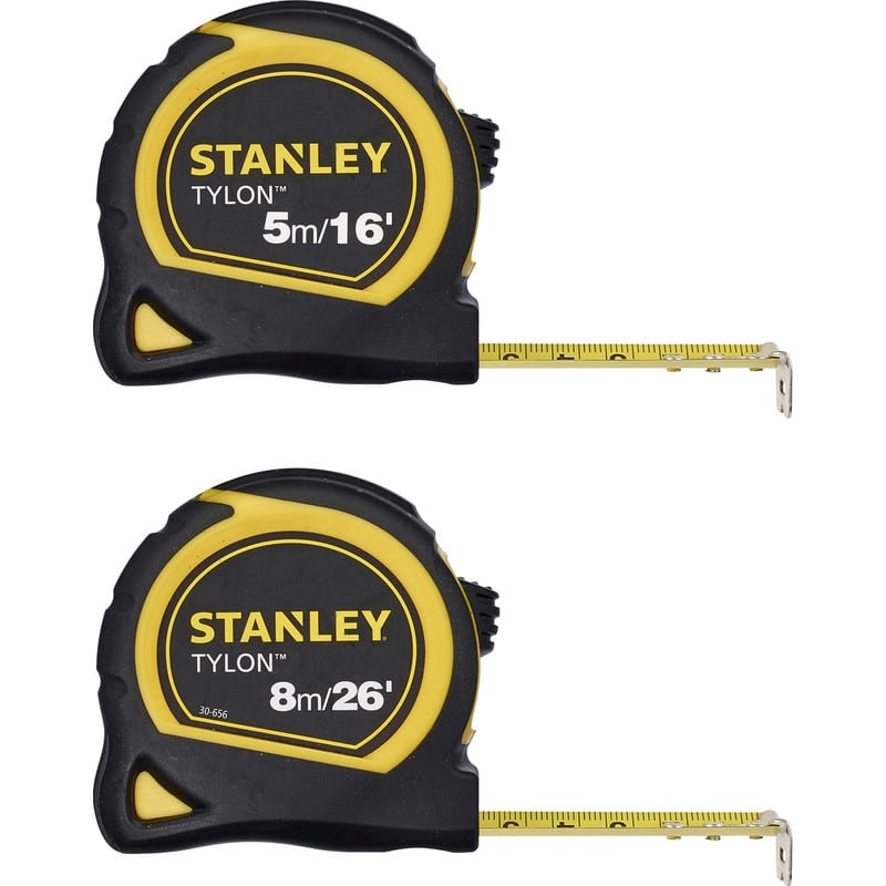 Stanley Tylon Tape Measure Twin Pack 5mtr + 8mtr Stanley Tylon Tape Measure Twin Pack 5mtr + 8mtr - Image 1