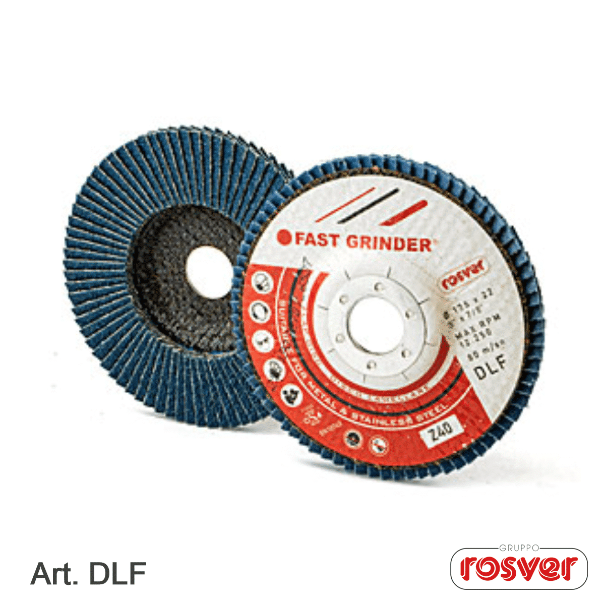 DLF-NEW Rosver Fast Grind DLF 115mm (4 1/2") 40 Grit Zirc Flap Disc - Image 1